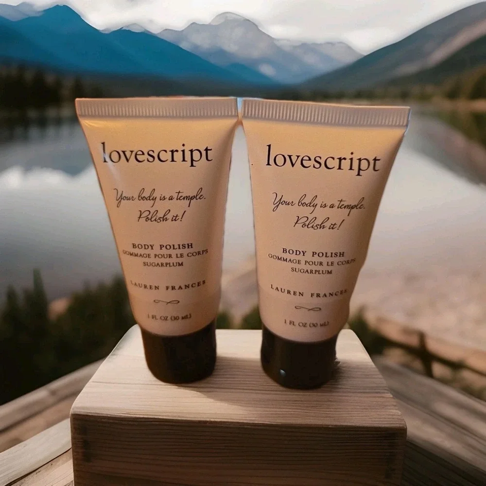X2‎ Lovescript Sugarplum Body Polish by Lauren Frances 1oz/30ml Travel Size